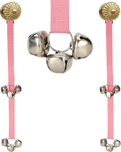 Luckyiren Dog Door Bell for Potty Training, Adjustable Length and Height, Pink