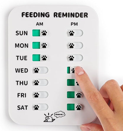 YAUYIK Dog Feeding Reminder, Puppy Feeding Schedule Chart, AM/PM Daily Indication Chart Feed/Walk Your Pets, Helps You to Track Pet Feeding & Walking (White)