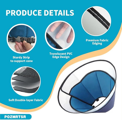 Cone Pet Cone (Blue, L(15.5"-17.8"))