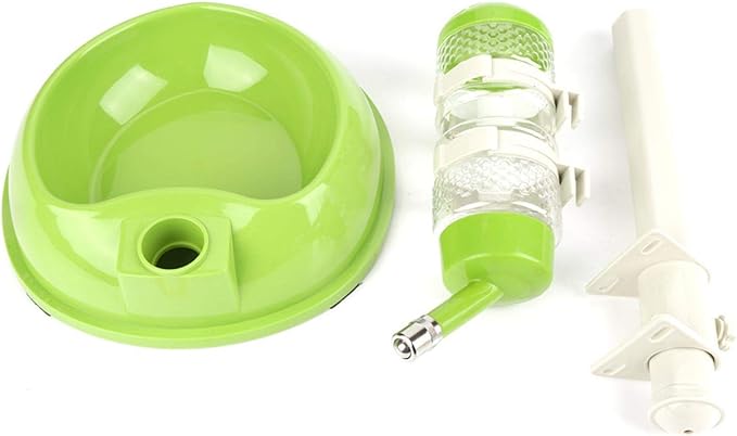EVTSCAN Dog Food Dispenser, Adjustable Dog Bowl Food Dispenser Drinking Bowl Feeder for Pets Cats Dogs(Green)