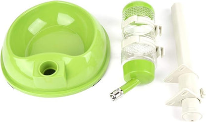 EVTSCAN Dog Food Dispenser, Adjustable Dog Bowl Food Dispenser Drinking Bowl Feeder for Pets Cats Dogs(Green)