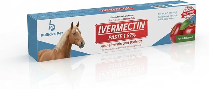 Ivermectin Horse Paste 1.87% Dewormer – Apple Flavored Anthelmintic, Broad-Spectrum Parasite Control for Horses up to 1,250 lbs