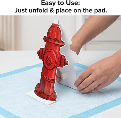 Dog Pee Post Guide Paper Pee Trainer, 20Pcs Hydrant Shaped Pet Diaper Pad Guide for Small Dogs, Puppies Dogs Potty Pee Training Pad Guide, 7.3 x 3.9in Small Hydrant Post Paper Card