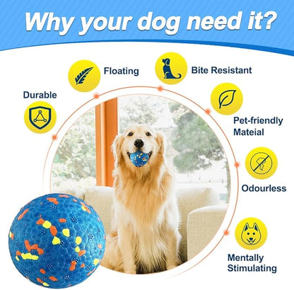 Mankoda Dog Balls, 8Pcs Tennis Ball Toys for Aggressive Chewers, Durable Teething Chew Dog Toys, Diameter 3'' Water Toy Fetch Balls, Interactive Dog Balls for Large and Medium Dogs (8 Balls)