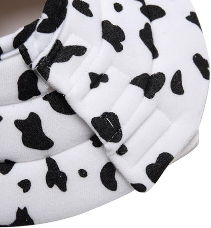 Pet Recovery Collar,Dog Protective E-Collar Soft Dog Cone Breathable Secure Lovely Collar for Puppy Small Medium Dogs (S-Neck: 30-33cm, Cow)
