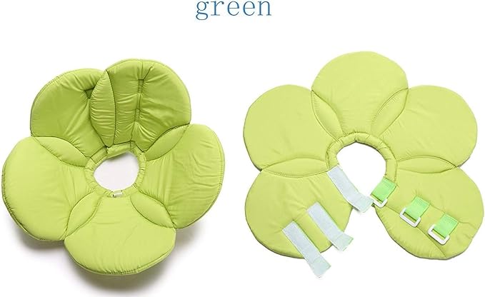 Dogs Cats Medical Grooming Pet E-Collar Recovery Remedy Protective Dog Lick Caught Soft Sponge Adjustable Postoperative Kit for Small and Medium Dog (Green, L (neck's Girth 12.6" to 13.3"))