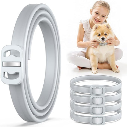 Natural Flea and Tick Collar for Dogs - 4 Pack, 8 Months Long-Lasting Protection, Waterproof, Adjustable Size for Small Medium and Large Dog