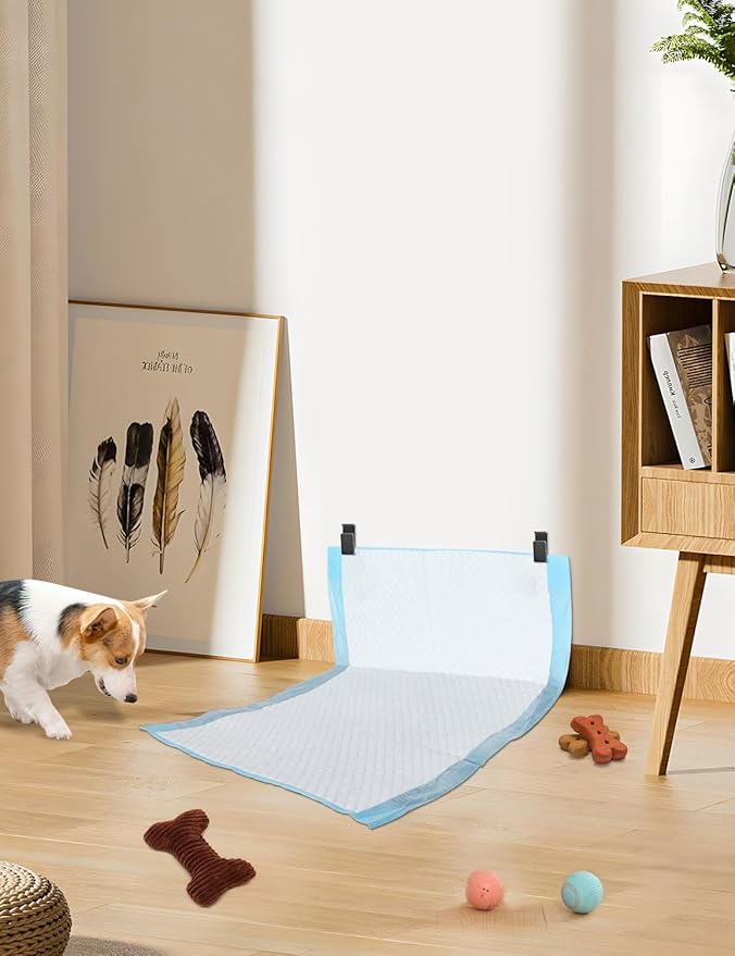 6 Pcs Dog Pee Pad Holder, Potty Training Dog Pee Pad Holder for Leg-Lifting Marking Dogs Indoor Training Pad Holder for Small & Large Size Wee Wee Pad with Nano Gel Strip, Black