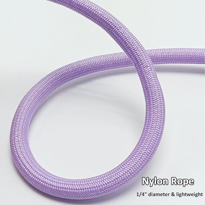 BTINESFUL 7FT Slip Lead Dog Leash, 1/4" Nylon Rope Dog Training Leash for Small Medium Dogs Outdoor No-Pull Walking, Behavior Training, Purple