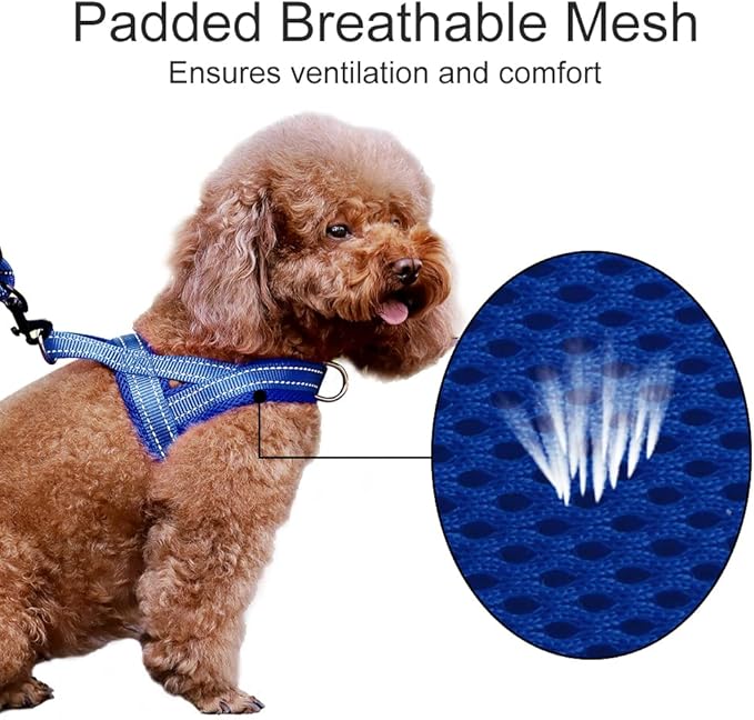 Plutus Pet No Pull Dog Harness with Breathable Mesh Padded, Adjustable Reflective Escape Proof Dog Harness, Quick Fit Dog Vest Harness for Small Medium Large Dogs(L, Navy Blue)
