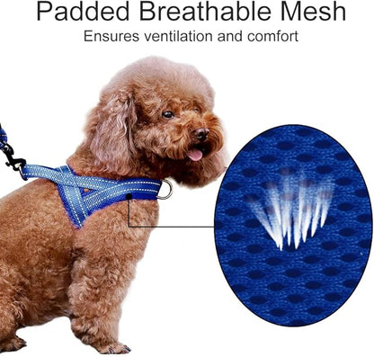 Plutus Pet No Pull Dog Harness with Breathable Mesh Padded, Adjustable Reflective Escape Proof Dog Harness, Quick Fit Dog Vest Harness for Small Medium Large Dogs(XS, Navy Blue)