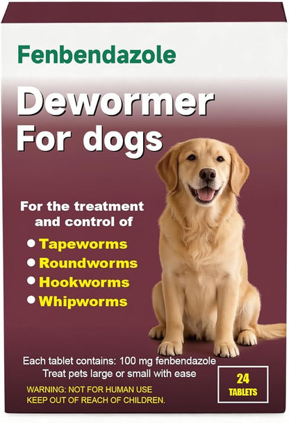 Dewormer for Dogs Fenbendazole for Tapeworms, Roundworms, Hookworms and Whipworms Broad Spectrum