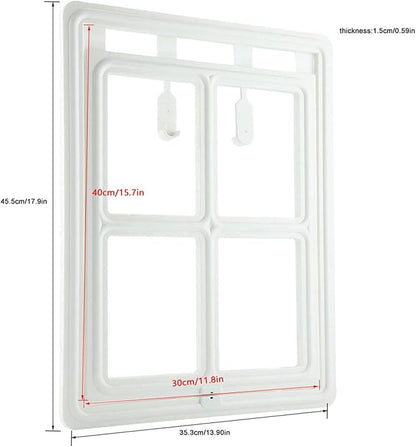 Acouto Screen Fit Pet Door Plastic Pet Dog Puppy Door Locking Safe Flap Screen Window Gate Doors, & Ramps (XL Font)