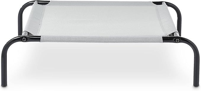 Amazon Basics Cooling Breathable Elevated Dog Bed with Metal Frame for Large Dogs, 51" x 31" x 8", Grey
