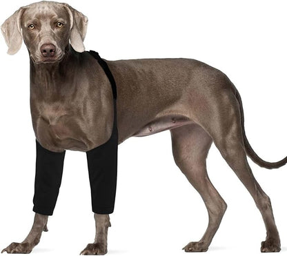 ROZKITCH Dog Surgery Leg Sleeve for Front Legs, Pet Prevent Licking Scratching Wound Elbow Knee Protector, Dog Leg Sleeve to Stop Licking Cone Collar Alternative for Sprain ACL CCL Arthritis Black 3XL