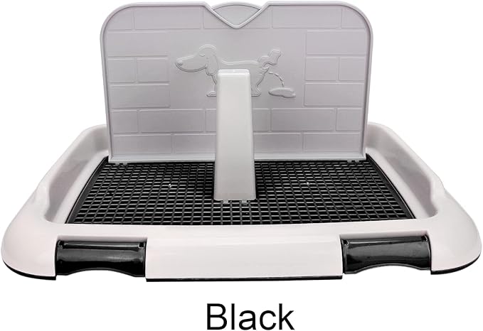 Generic Dog Toilet Pad, Dog Potty Tray with Simulated Wall for Small Dogs and Puppies Under 15 Pounds, Black