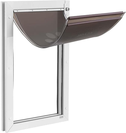 VEVOR Pet Door, X-Large, with Double Magnetic Flaps and Metal Frame, Strong and Weatherproof Dog Door for Interior and Exterior Doors, Easy to Install, Easy in-and-Out Access for Doggies, White
