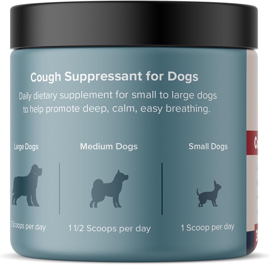 Cough Suppressant for Dogs - Natural Dog Respiratory Support During Kennel Cough Respiratory Health, and Optimal Dog Breathing