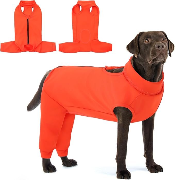 KOESON Dog Recovery Suit Hind Leg, Recovery Sleeve for Female Male Dogs, Pet Leg Sleeve to Stop Licking, Pet Rear Leg Wound Cover, Dog Spay Onesie for Wound Heal Care