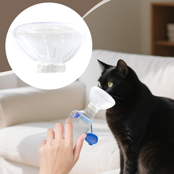 Pet Masque for Dogs Cats - Veterinary Inhalation | Adjustable Soft Transparent Chamber with Tube Connector, Animal Respiratory Health Care Tool 6.89x2.76x2.76 in