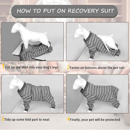 FEimaX Dog Recovery Suit After Surgery, Pet Abdominal Wounds Post Surgical Shirt for Dogs Cats, Puppy Spay Neuter Prevent Licking Onesie Alternative Bandages E-Collar & Cone