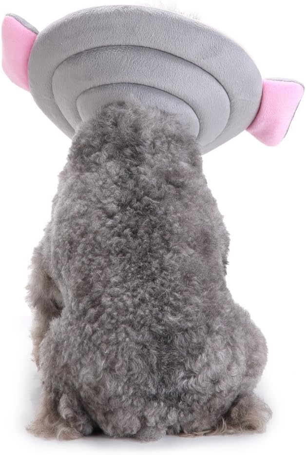 Pet Recovery Collar,Dog Protective E-Collar Soft Dog Cone Breathable Secure Lovely Collar for Puppy Small Medium Dogs (S-Neck: 30-33cm, Elephant)