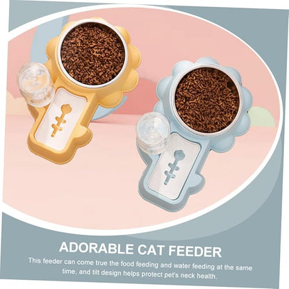 Kisangel 1 Set Adorable Dog Feeder and Water Dispenser Convenient Automatic Pet Bowl Non Slip Design for Cats Dogs Pet Stores