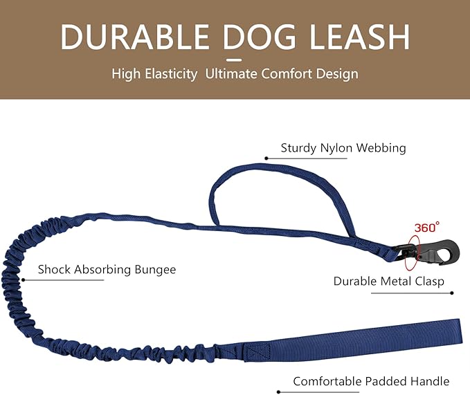 DAGANXI Tactical Dog Collar, Adjustable Military Training Nylon Dog Collar with Control Handle and Heavy Metal Buckle for Medium and Large Dogs, with Patches and Airtags Case (Midnight Blue-Set, M)