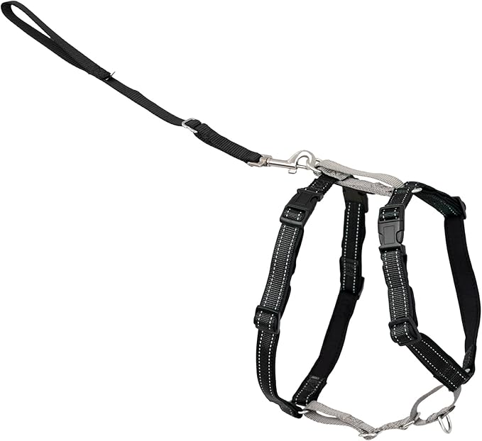 PetSafe 3-in-1 Harness - Comfortable Easy-Walk Dog Chest Harness with Front Leash Attachment to Reduce Pulling, Choking & Gagging - Dog Obedience Gear - Medium - Black