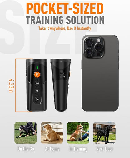 Dog Bark Deterrent Devices, 3X Ultrasonic Anti Barking Device for Dogs, 4 Modes with 3 Emitters and LED Light to Stop Neighbors Dog from Barking, Safe Use Dog Barking Silencer for Indoor Outdoor