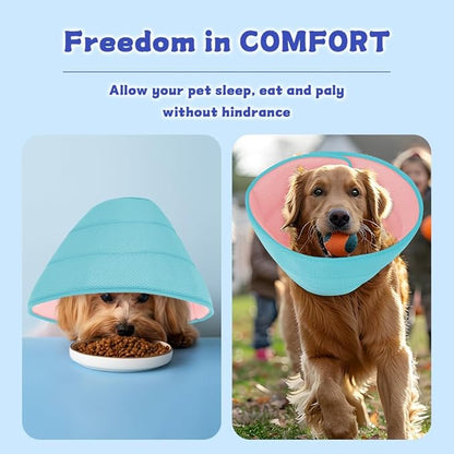 Mosago Soft Dog Cone Collar after Surgery Alternative for Dogs to Stop Licking, Comfort Collars for Large/Medium/Small Pet, Adjustable Elizabethan Neuter Recovery E Cones of Shame Neck & Head Ecollars