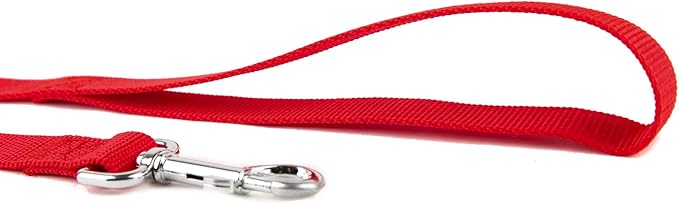 Nylon Dog Training Leash, Traction Rope, 4/5/6 Feet Long, 3/4 Inch 1 Inch Wide, for Small and Medium Dogs (1'' x 4 FT, Red)