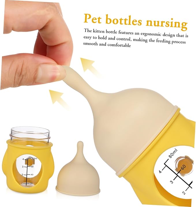 GANAZONO Pet Nurser Bottle Kitten Bottle for Newborn Puppies and Kittens Dog Milk Small