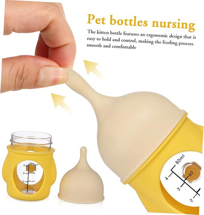GANAZONO Pet Nurser Bottle Kitten Bottle for Newborn Puppies and Kittens Dog Milk Small