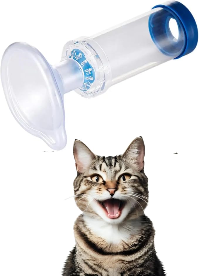 Pet Inhaler Spacer with Face Mask, Handheld Aerochamber for Pets, Cat Inhaler Spacer with Comfortable Mask, Aero Chamber (for Cats)