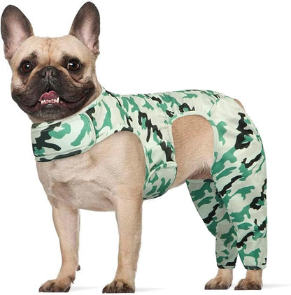 ROZKITCH Dog Surgery Suit for ACL Rear Legs, Pet Sleeve to Prevent Licking Wound Elbow Protector, Dog Recovery Suit Cone Collar Alternative for Sprain ACL CCL Arthritis Joint Care Camouflage S