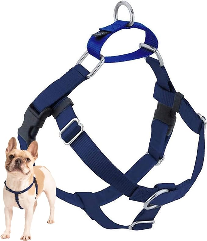 2 Hounds Design Freedom No Pull Dog Harness, Adjustable Harness, Easy Walking & Comfortable Control, Fits Small, Medium & Large Dogs, Solid Colors, Made in USA, 1" MD, Navy
