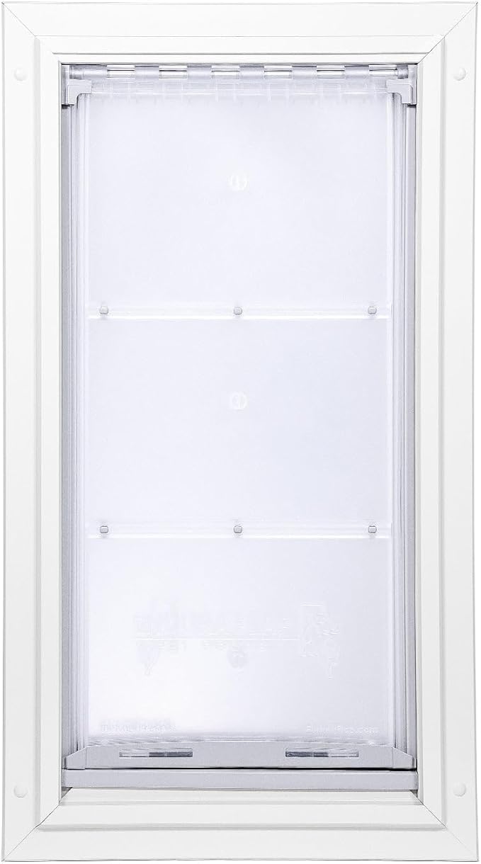 Endura Flap Double Flap Pet Door for Door Installations | Stylish for Interior & Exterior Doors | Durable Aluminum Frame & Weatherproof Dual-Layer Flap | White, Large, Double Flap