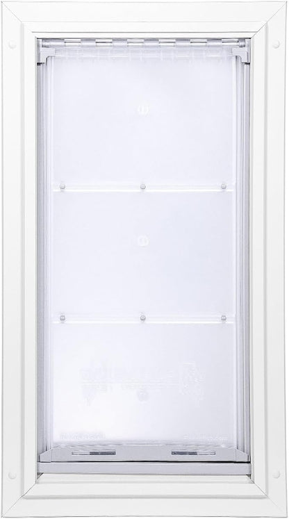 Endura Flap Double Flap Pet Door for Door Installations | Stylish for Interior & Exterior Doors | Durable Aluminum Frame & Weatherproof Dual-Layer Flap | White, Large, Double Flap