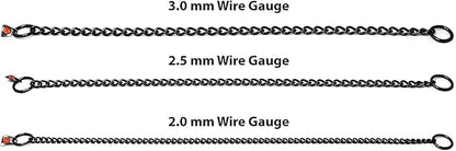 Herm Sprenger Black Stainless Steel Choke Dog Training Collar with Training Clicker No-Pull Slip Chain for Small Medium Large Dogs for Easy Control Show Chain Collar Made in Germany 2mm 20in (50cm)