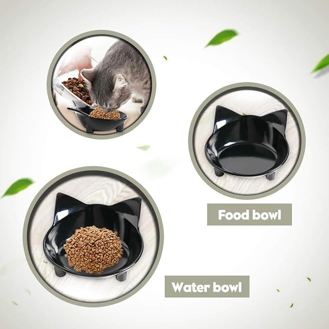 Skrtuan Pet Cat Bowl Dog Food Bowl – Non-Slip, Wide & Shallow Pet Dish for Whisker Fatigue Relief, Safe for Puppies & Rabbits