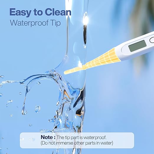 Boncare 10 Seconds Digital Thermometer for Adults and Kids - Accurate & Safe Rectal Thermometer for Baby with Fever Alarm, Oral Thermometer (Yellow)