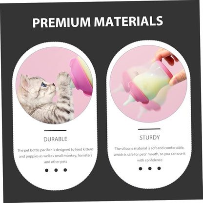 HANABASS 20pcs Pet Feeding Supplies Puppy Kitten Pacifiers and Milk Bottle Nipples for Hand-Feeding Small Animals Easy to Clean and Install