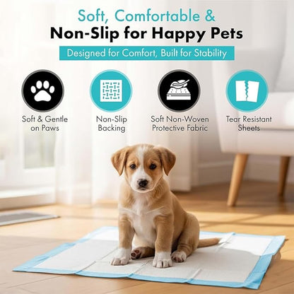 TBM Puppy Pads 23.6" x 23.6" - Super Absorbent Pee Pads for Dogs - Premium Leak-Proof - Pets Potty Training Essentials - Disposable Quick- Dry Pads for Puppies | Cats | Rabbits (Pack of 500)
