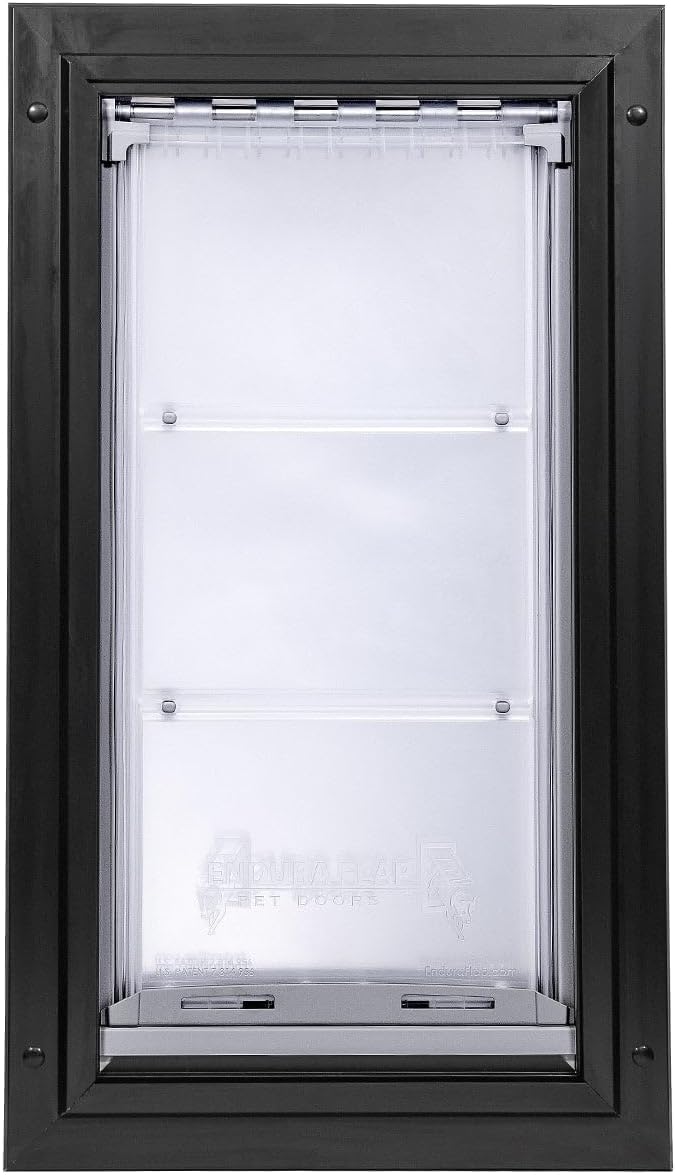 Endura Flap Double Flap Pet Door for Door Installations | Stylish for Interior & Exterior Doors | Durable Aluminum Frame & Weatherproof Dual-Layer Flap | Black, Medium, Double Flap