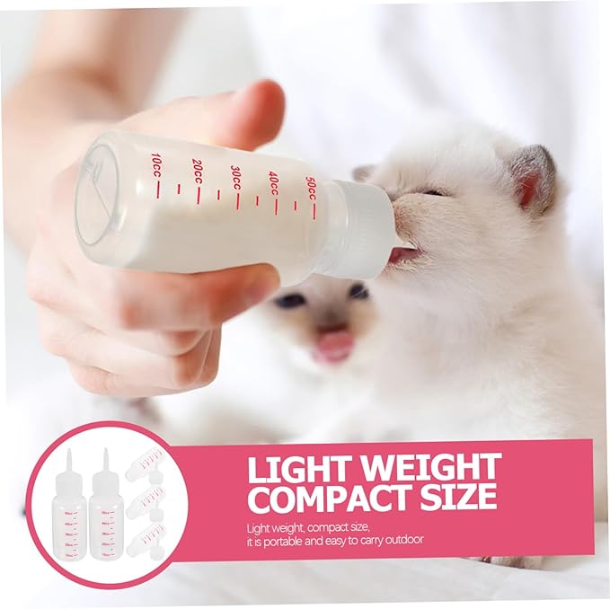 Hemobllo 5pcs Pet Nursing Bottles Safe Food-Grade Milk Feeder for Kittens Puppies and Newborn Animals Pointed Head Design Measurement Scale