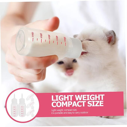 Hemobllo 5pcs Pet Nursing Bottles Safe Food-Grade Milk Feeder for Kittens Puppies and Newborn Animals Pointed Head Design Measurement Scale