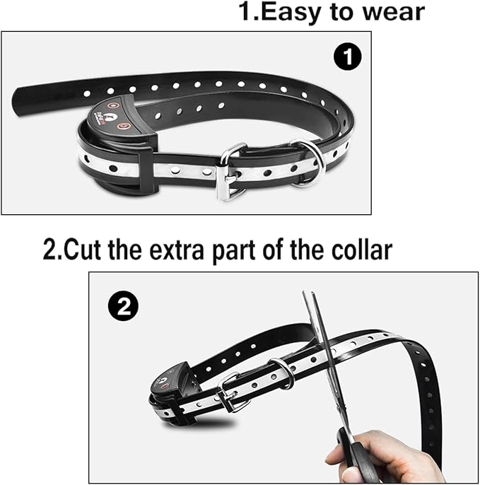 PaiPaitek Shock Collar Replacement Strap for Most of Training Collar, 3/4 Inch Dog Collar Replacement for Wireless Fence and Bark, Adjustable Waterproof TPU Collar Strap - 2 Pack for Training, Walking