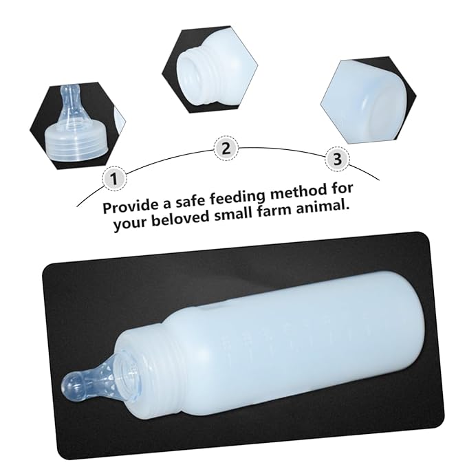 Yardwe Silicone PET Nursing Bottle Set 3pcs Lamb Feeding Bottles Soft Nipples for Puppies and Kittens Livestock Milk Feeder PET Care Supplies