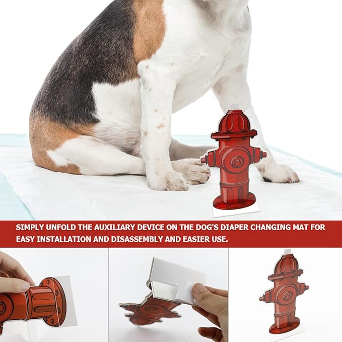 DOEROD 10Pcs Dog Pee Pad Trainer, Fire Hydrant Shaped Pet Diaper Pad for Dog Puppy Training Supplies, 7.4 x 3.9in